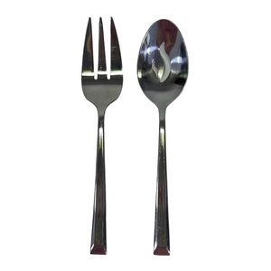Stainless Steel Serving Fork and Spoon Set.